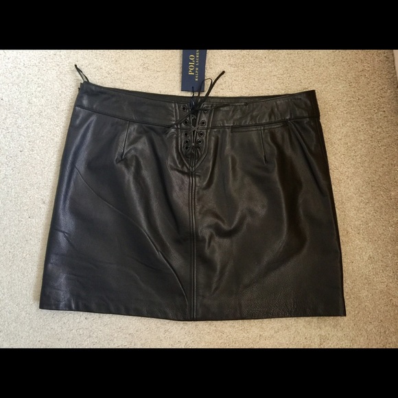 Ralph Lauren Moto lambskin leather skirt - Picture 4 of 7